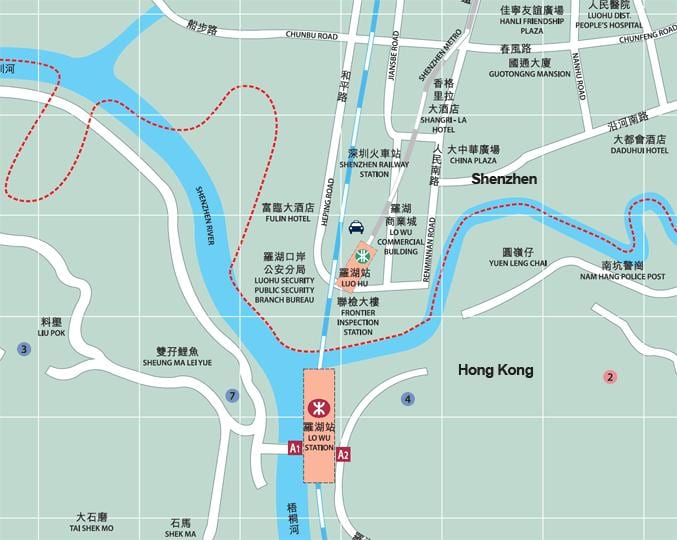 mapa de luohu comercial de la ciutat