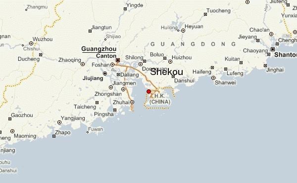 shekou la Xina mapa