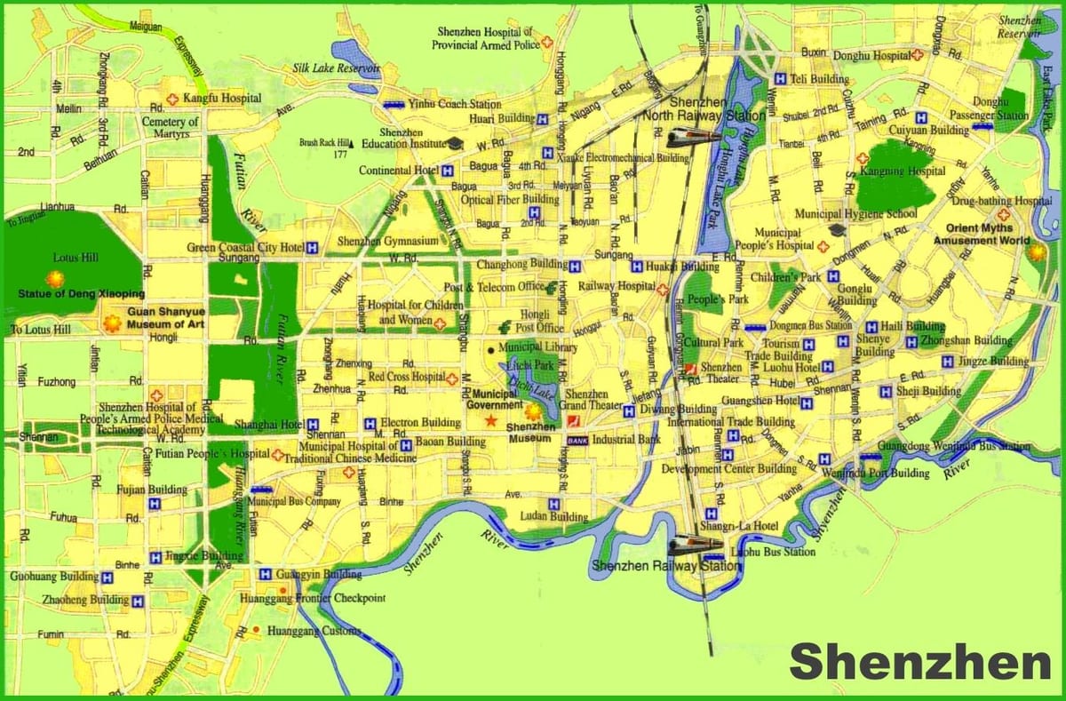 mapa de Shenzhen atraccions