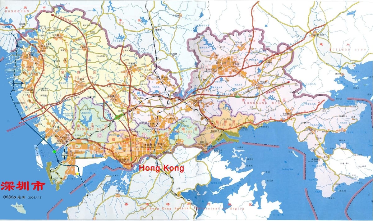 mapa de Shenzhen ems la Xina