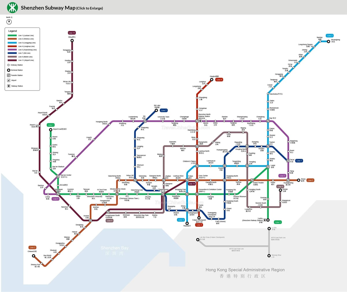 Shenzhen estació de tren mapa