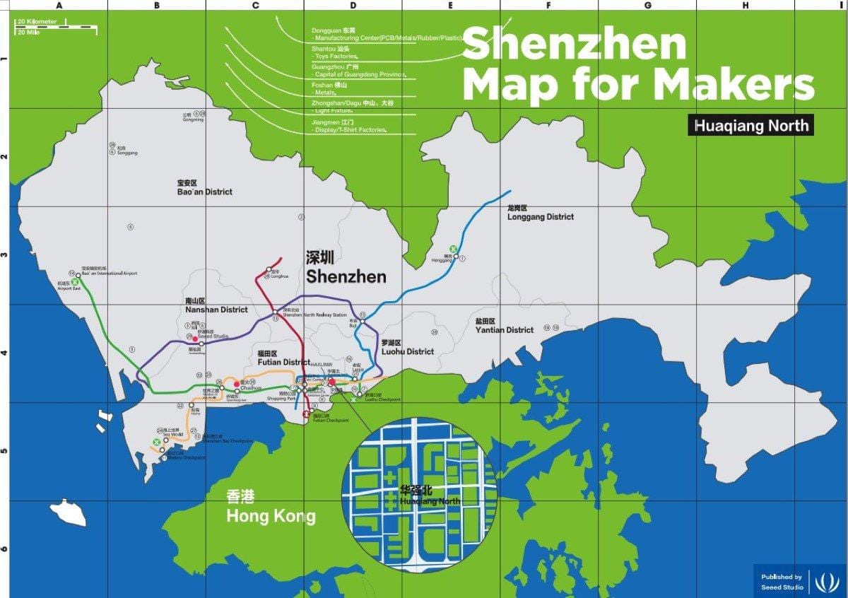 mapa de Shenzhen mapa per a fabricants de