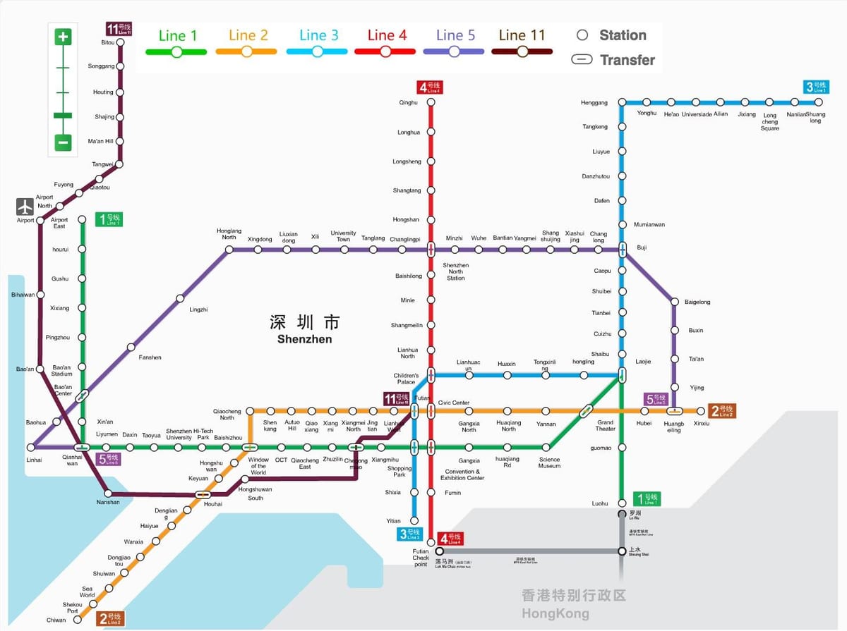 Shenzhen plànol de metro de 2016